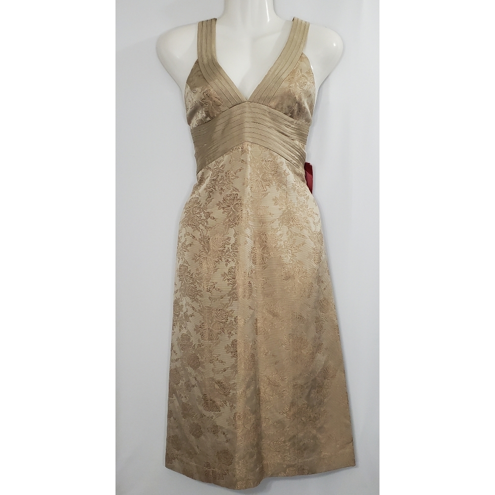 JS Collection Gold Brocade Dress